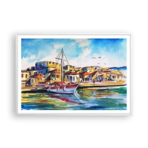 Poster in einem weißen Rahmen - Regenbogennachmittag - 100x70 cm