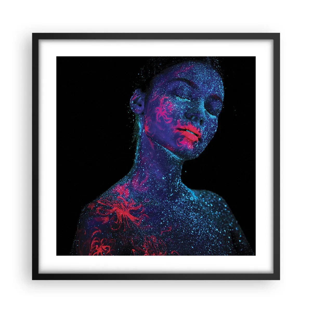 Poster in einem schwarzem Rahmen - Im Sternenstaub - 50x50 cm
