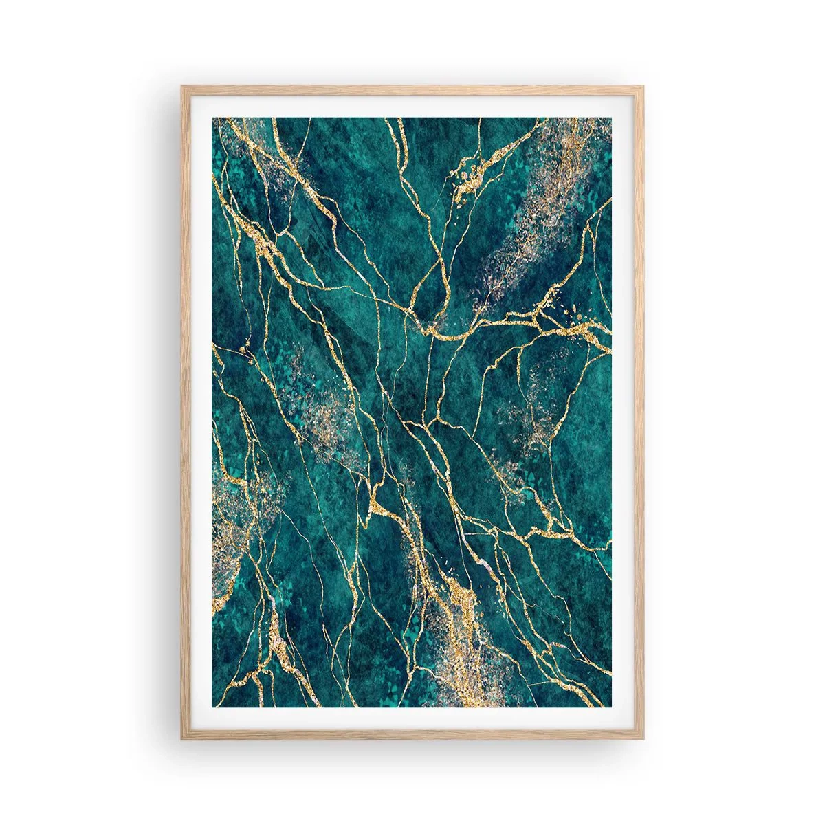 Poster in einem Rahmen aus heller Eiche - Goldmine - 70x100 cm