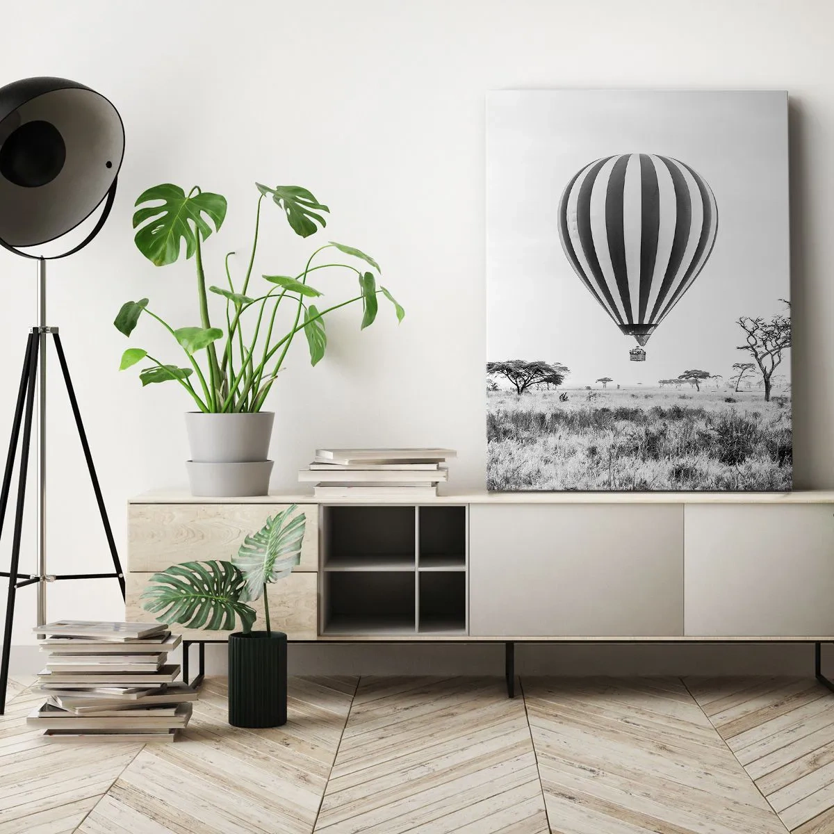 Bild auf Leinwand - Leinwandbild - Über der Savanne - 45x80 cm