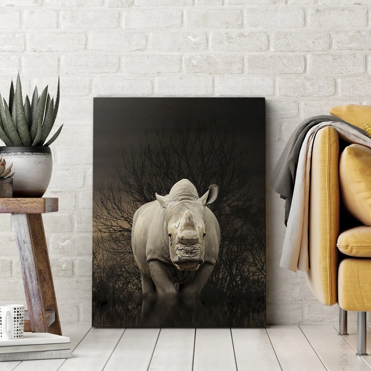 Bild auf Leinwand - Leinwandbild - Weiß gegen die Natur - 45x80 cm