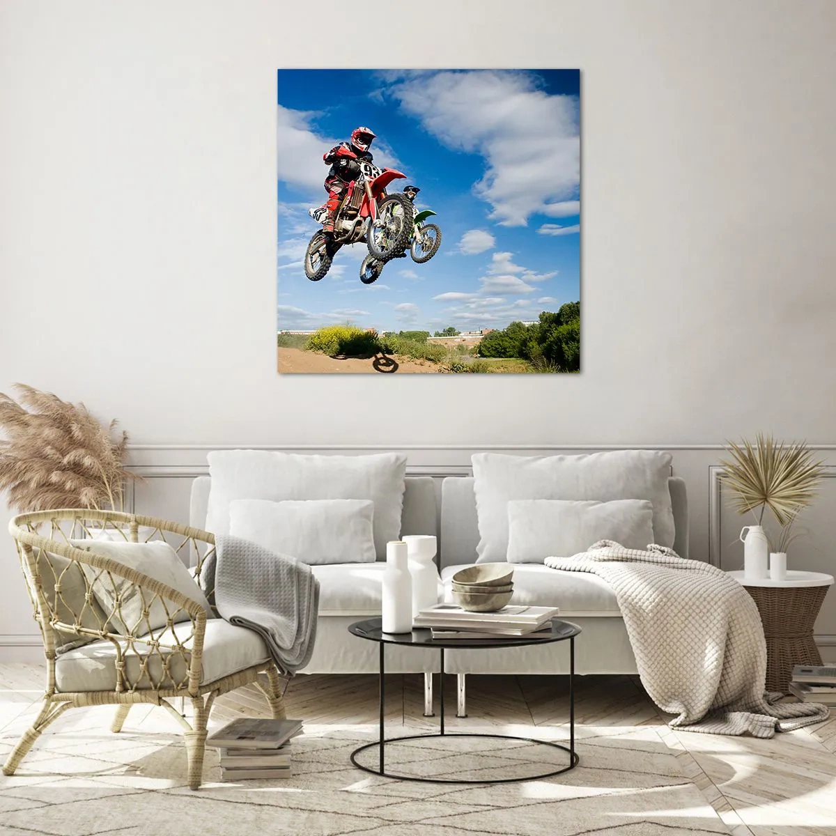 Glasbild - Bild auf glas - Himmelssprung - 60x60 cm