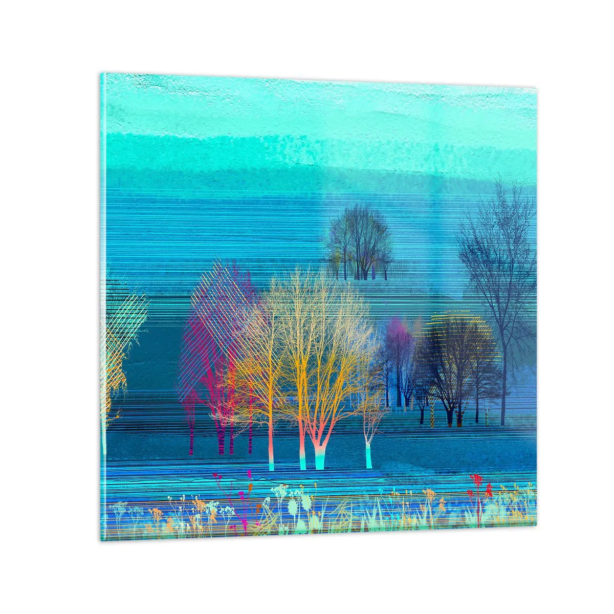 Glasbild - Bild auf glas - Eine gekämmte Landschaft - 30x30 cm