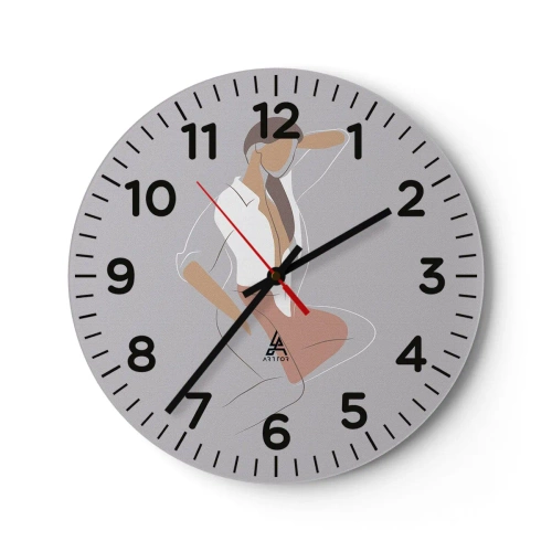 Wanduhr - Glasuhr - Umriss der Anmut - 40x40 cm