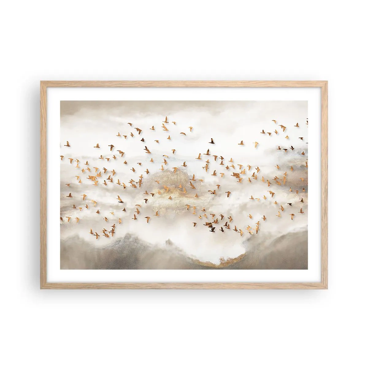 Poster in einem Rahmen aus heller Eiche - Es ist schon die Zeit… - 70x50 cm