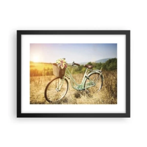 Poster in einem schwarzem Rahmen - Ich bleibe eine Weile hier - 40x30 cm