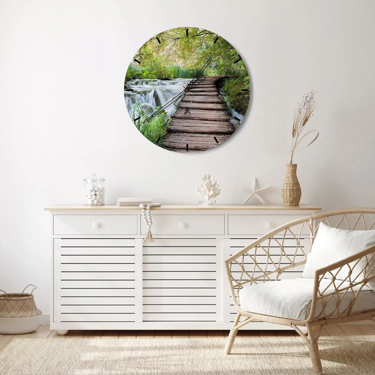Wanduhr - Glasuhr - Das Wasser ist überhaupt nicht ruhig - 40x40 cm