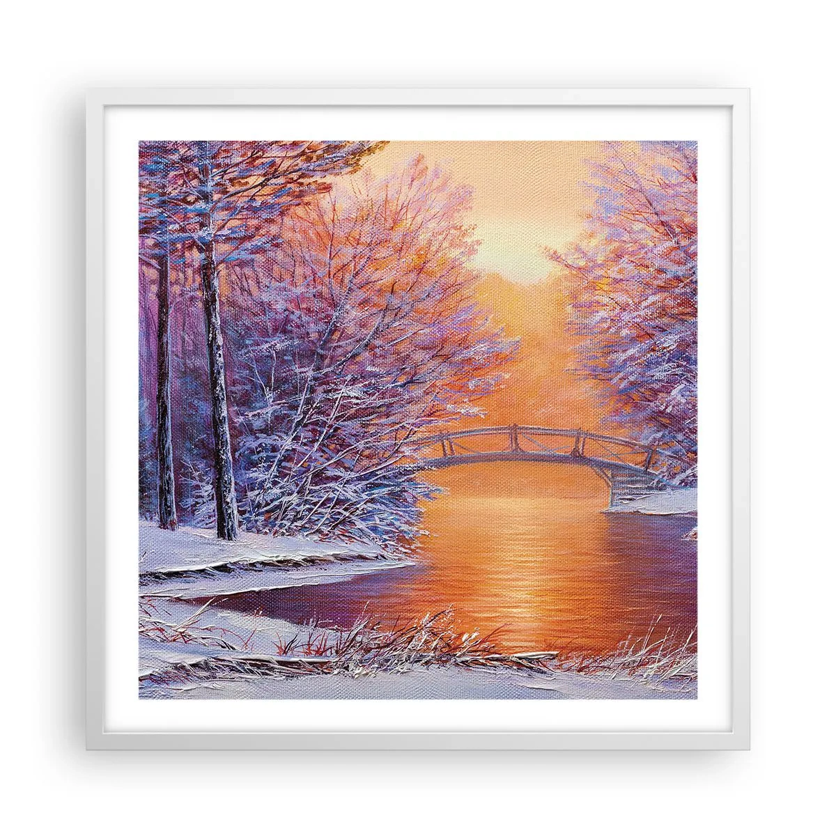 Poster in einem weißen Rahmen - Treffen wir uns hier - 60x60 cm