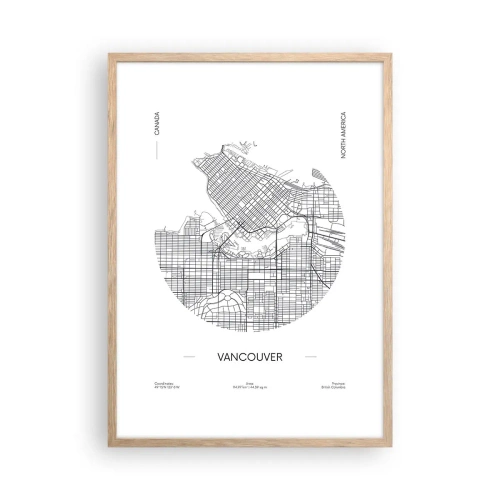 Poster in einem Rahmen aus heller Eiche - Anatomie von Vacouver - 50x70 cm