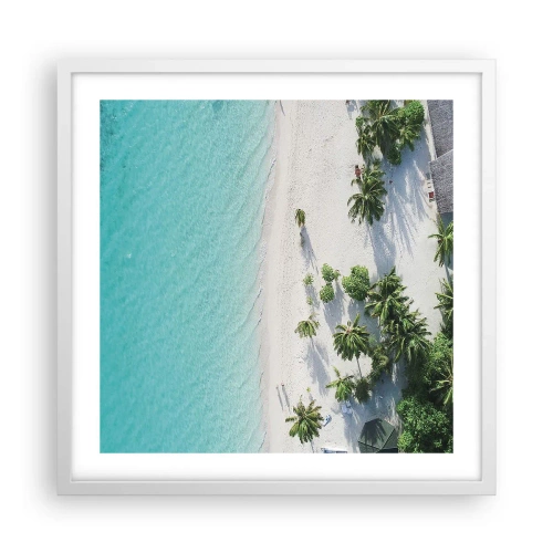 Poster in einem weißen Rahmen - Urlaub im Paradies - 50x50 cm