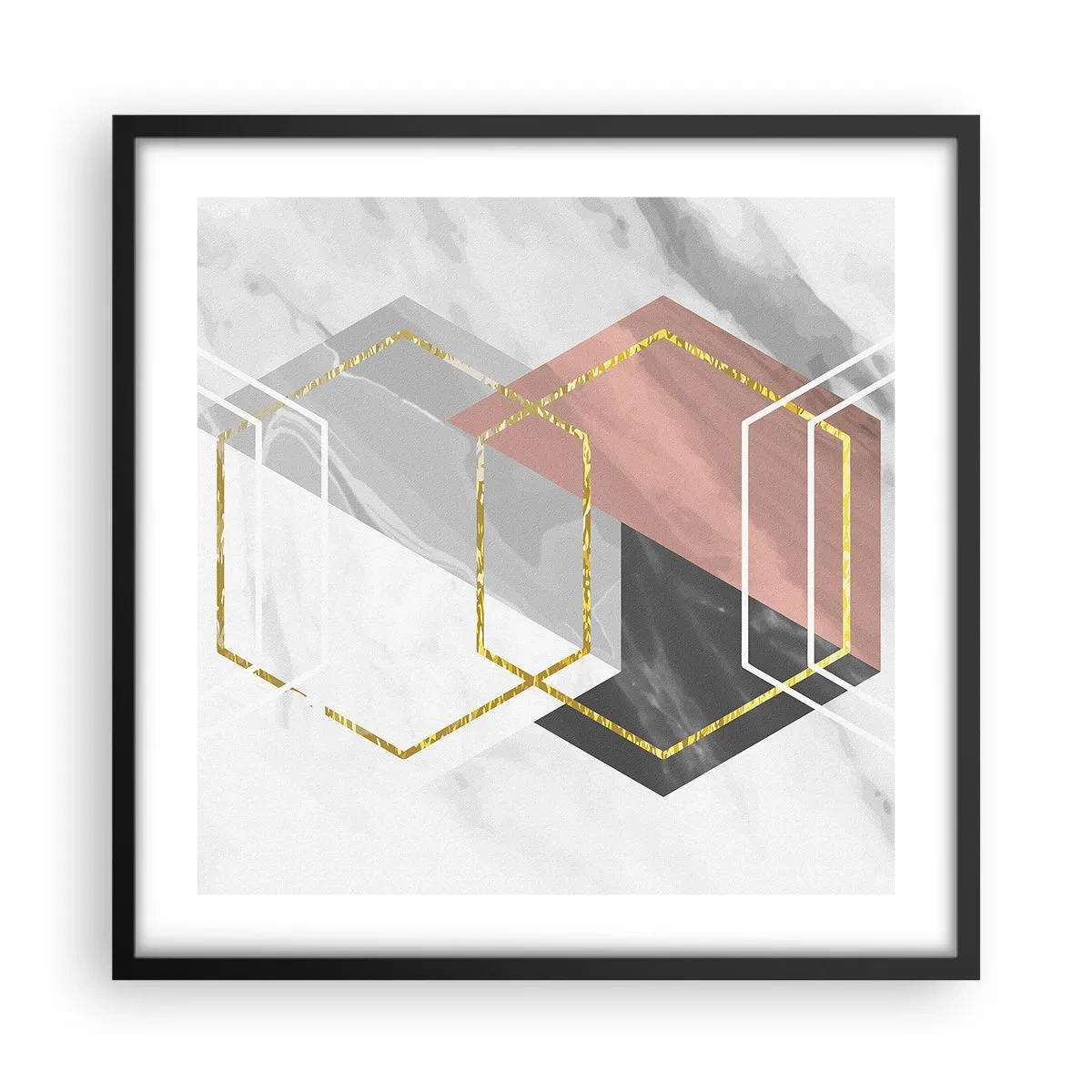 Poster in einem schwarzem Rahmen - Kettenkomposition - 50x50 cm