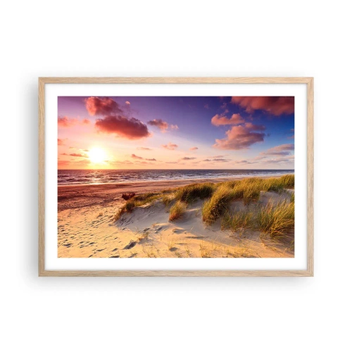 Poster in einem Rahmen aus heller Eiche - Die Luft riecht schon im Sommer - 70x50 cm