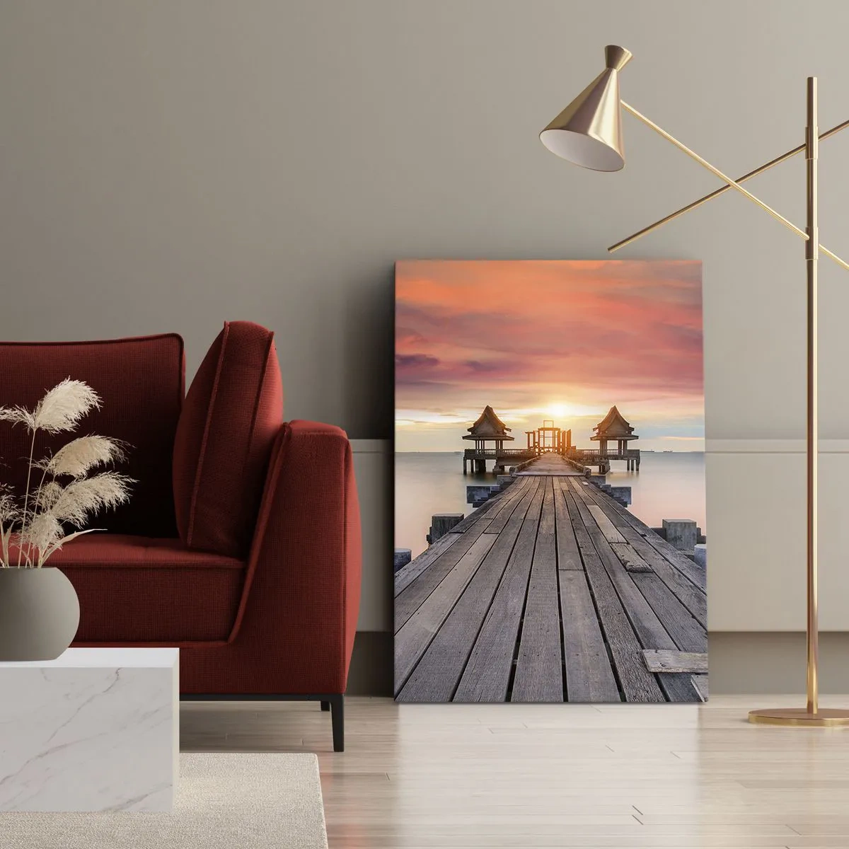 Bild auf Leinwand - Leinwandbild - Westen im Osten - 55x100 cm