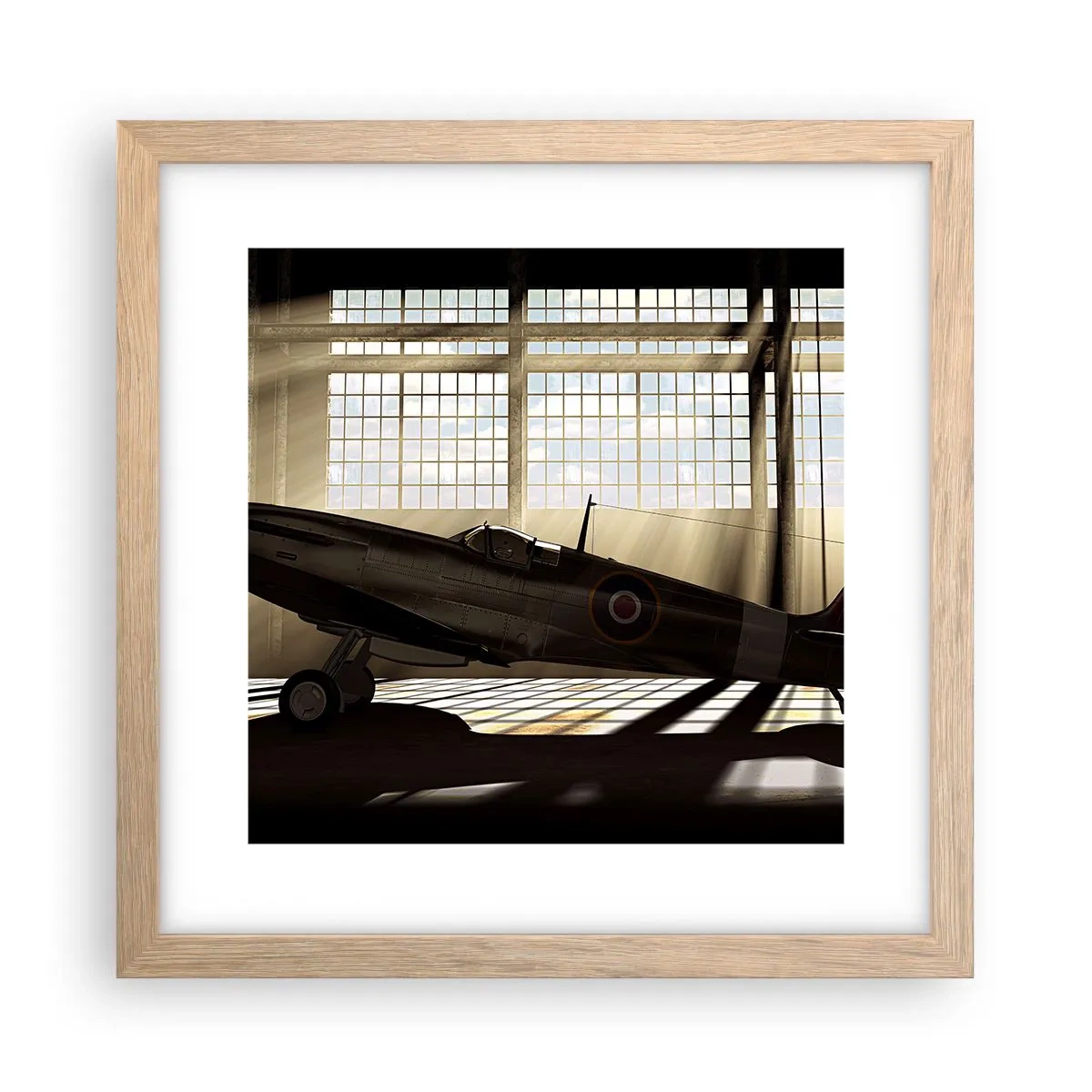 Poster in einem Rahmen aus heller Eiche - Die Ruhe eines Kriegers - 30x30 cm