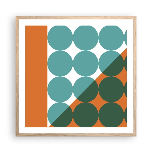 Poster in einem Rahmen aus heller Eiche - Nach oben und schräg - 60x60 cm