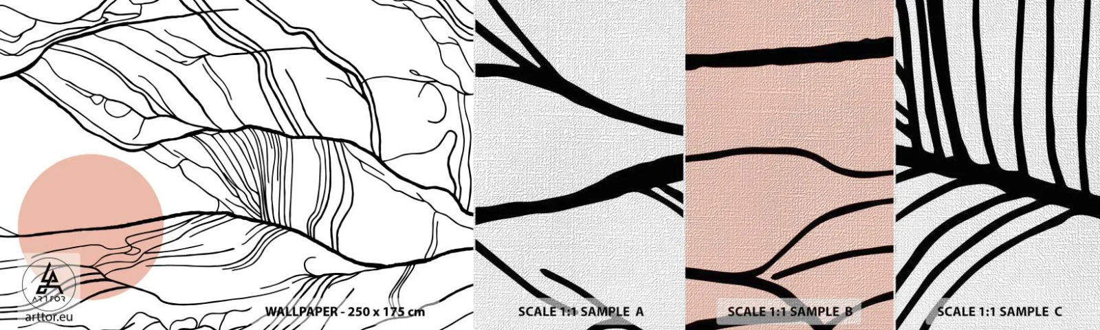 Fototapeten Muster Premium Canvas - In einem Netz aus Zweigen - Abstraktion, Grafik, Design - 100x30 cm