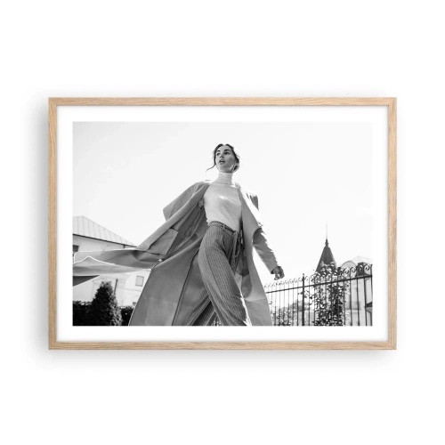 Poster in einem Rahmen aus heller Eiche - Gehst du mit mir? - 70x50 cm