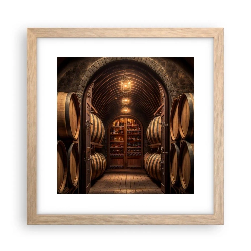Poster in einem Rahmen aus heller Eiche - Stimmungsvoller Keller - 30x30 cm