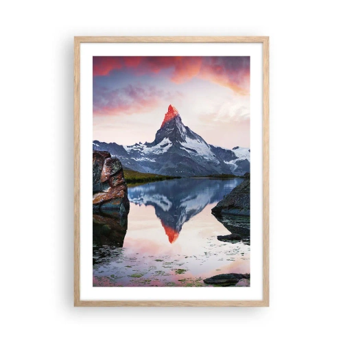 Poster in einem Rahmen aus heller Eiche - Das Herz der Berge ist heiß - 50x70 cm