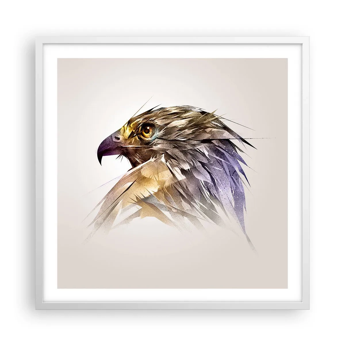 Poster in einem weißen Rahmen - Porträt eines Kriegers - 60x60 cm