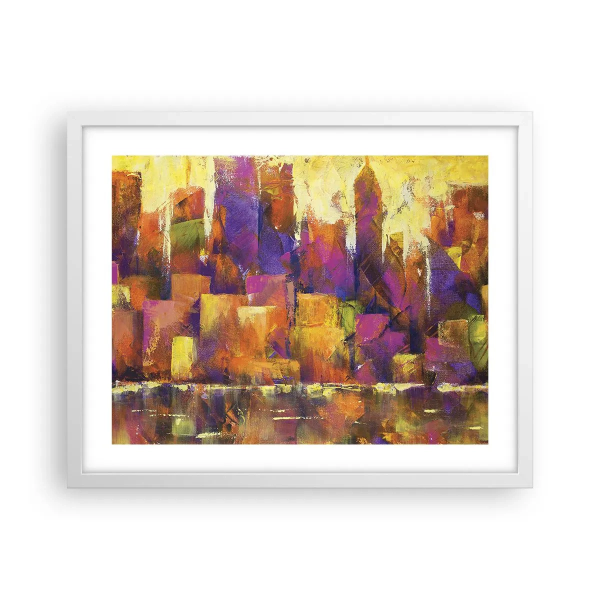 Poster in einem weißen Rahmen - Metropolitische Komposition - 50x40 cm