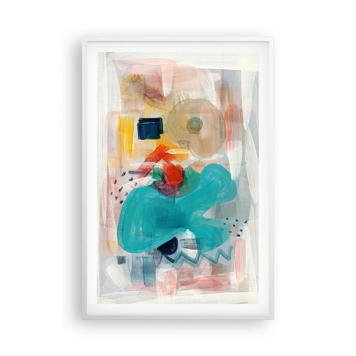 Poster in einem weißen Rahmen - Buntes Spiel - 61x91 cm