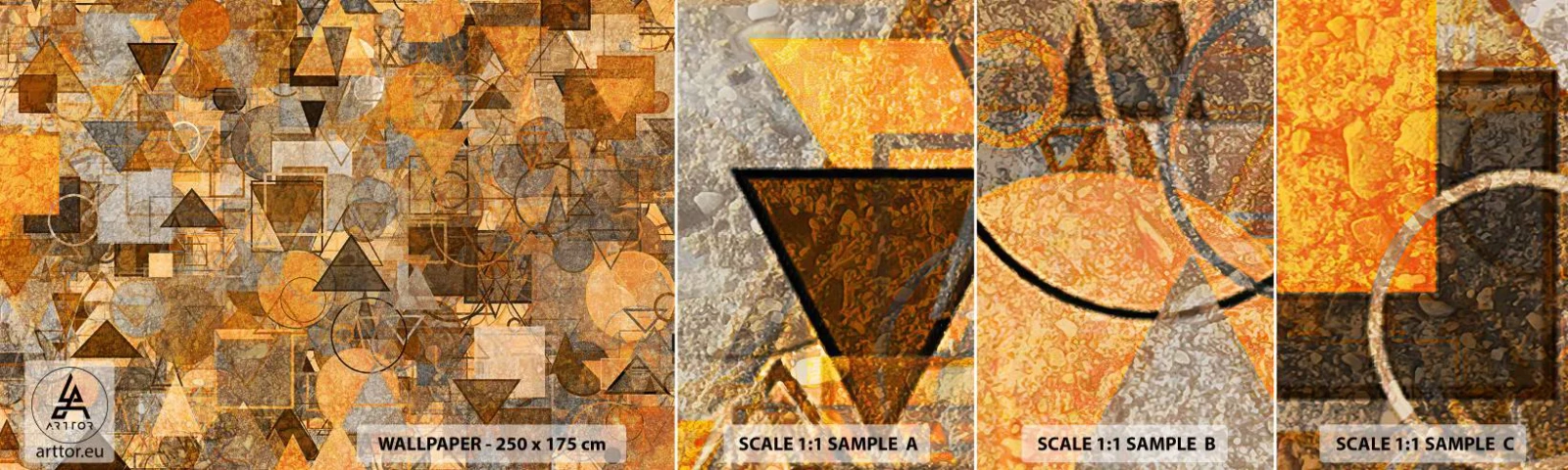 Fototapeten Muster Selbstklebend Deluxe Sticker - Die Welt in Form - Abstraktion, Stück, Modernes Muster - 100x30 cm