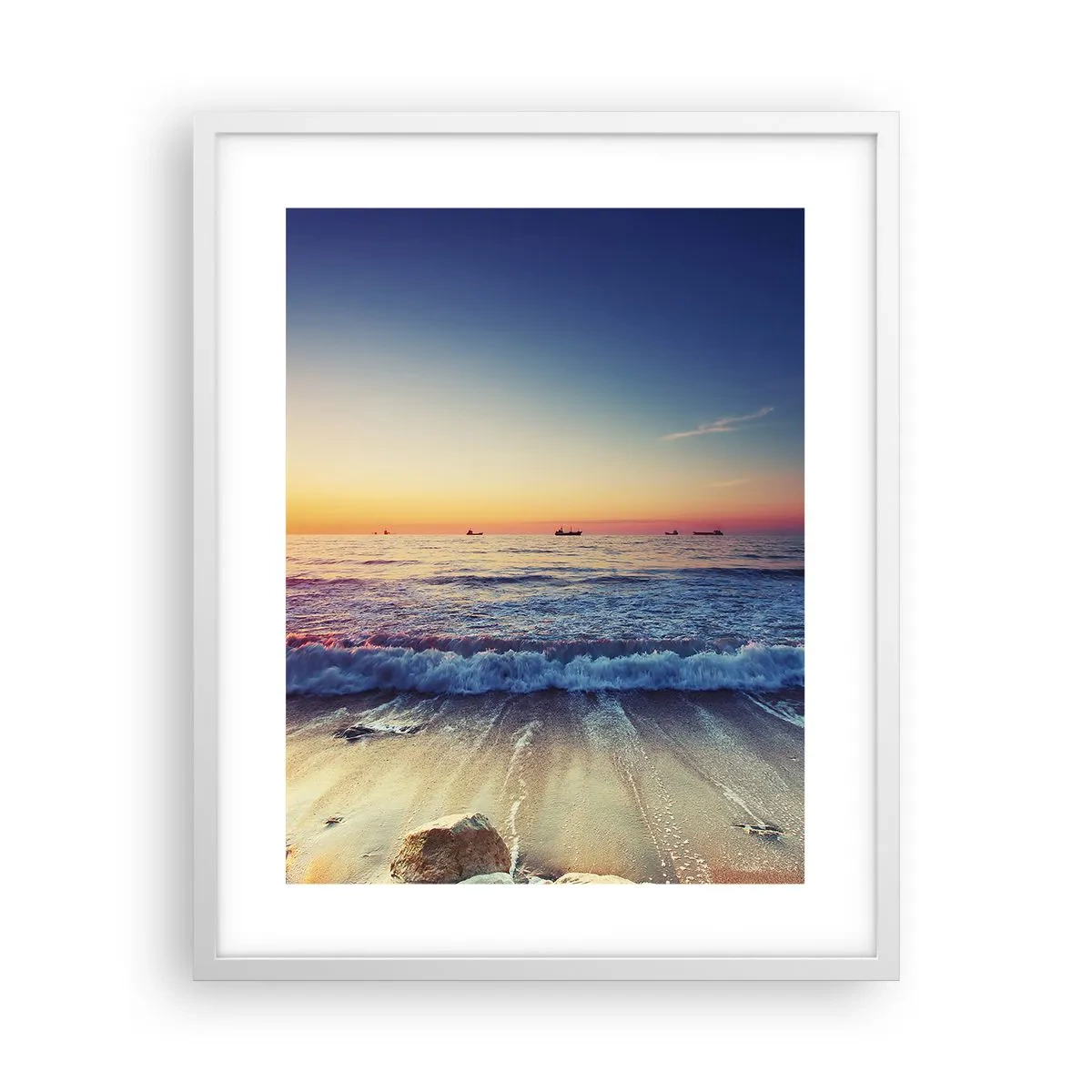 Poster in einem weißen Rahmen - Was ist mit dem Horizont? - 40x50 cm