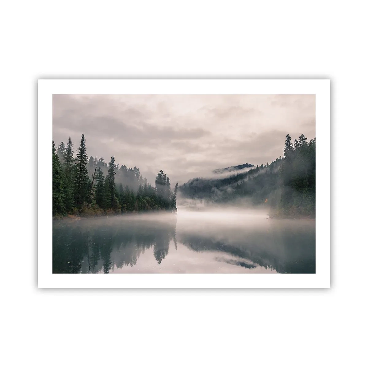 Poster - In Reflexion, im Nebel - 70x50 cm