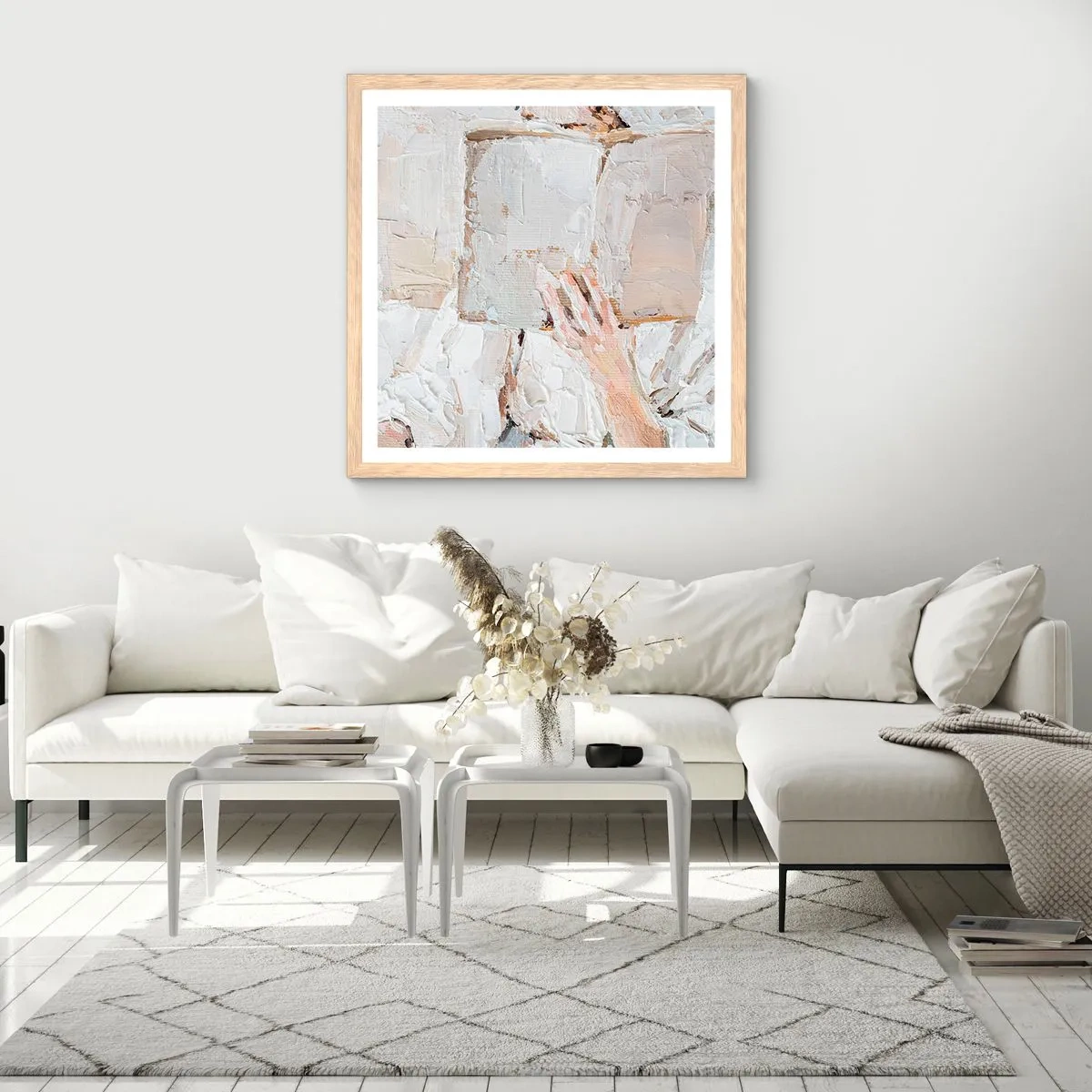 Poster in einem Rahmen aus heller Eiche - In einer anderen Welt - 40x40 cm