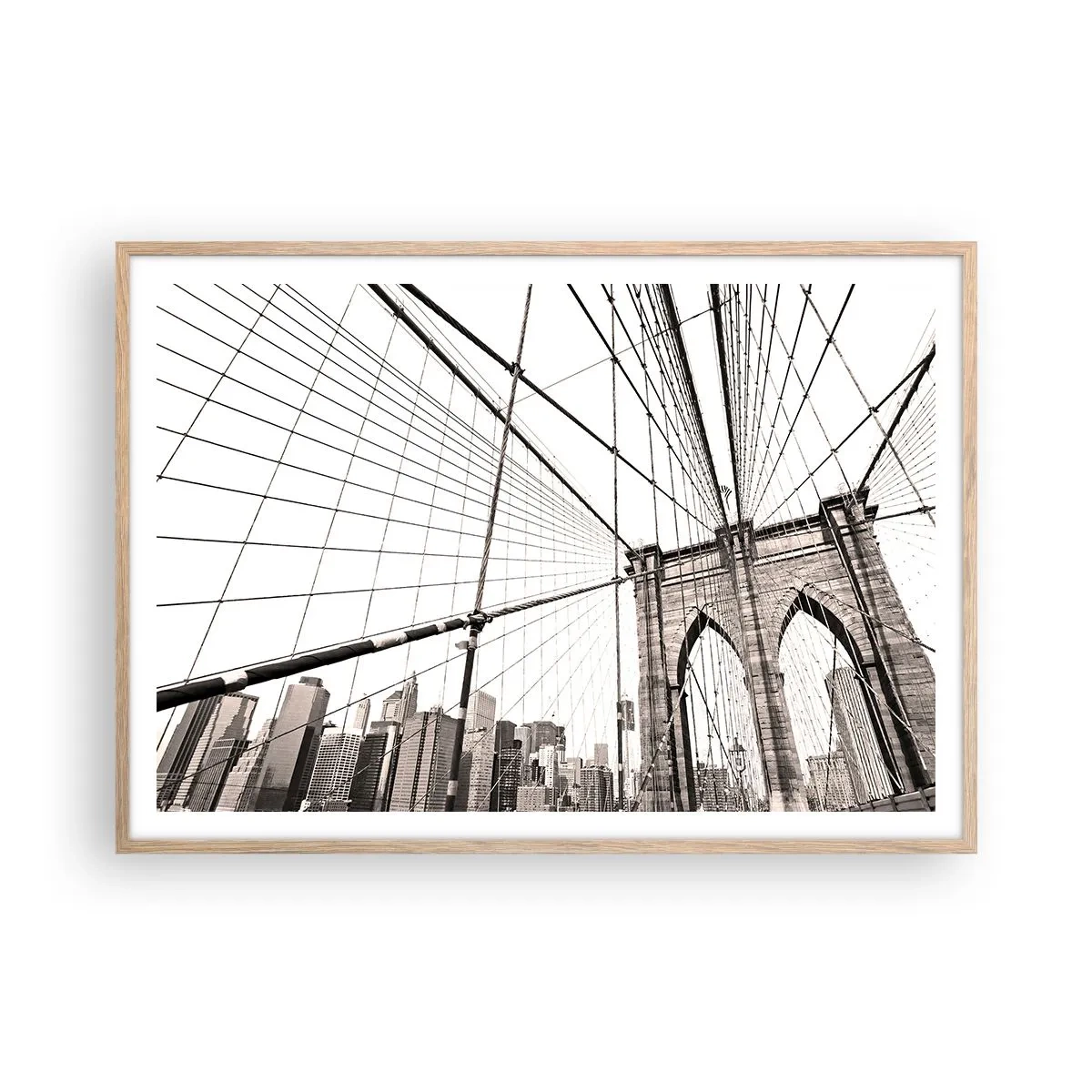 Poster in einem Rahmen aus heller Eiche - New Yorker Kathedrale - 100x70 cm