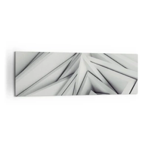 Bild auf Leinwand - Leinwandbild - Eine abstrakte Komposition aus geometrischen Formen in Grautönen. - 160x50cm - Spitzwinklige Knospen - Moderne Wanddekoration für Wohnzimmer und Schlafzimmer ARTTOR