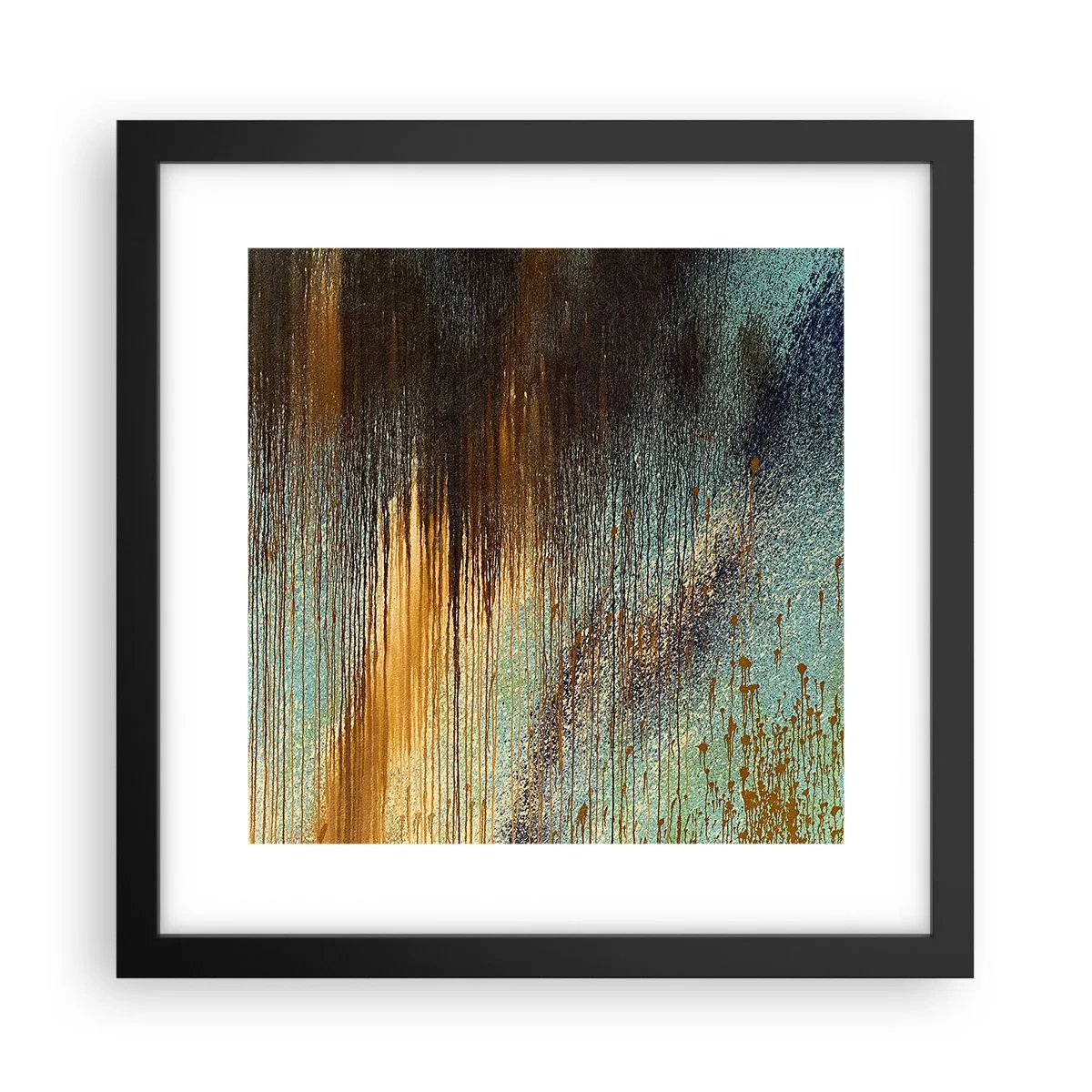 Poster in einem schwarzem Rahmen - Eine nicht zufällige farbenfrohe Komposition - 30x30 cm