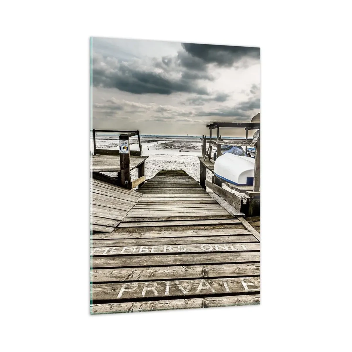 Glasbild - Bild auf glas - Mitternachtsstrand - 80x120 cm