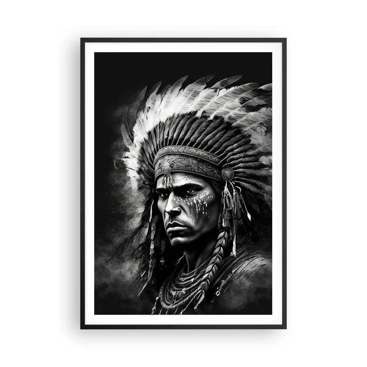Poster in einem schwarzem Rahmen - Anführer und Krieger - 70x100 cm