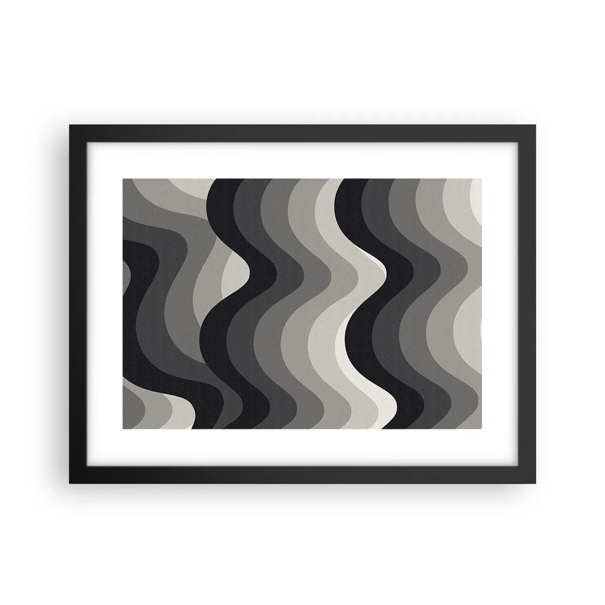 Poster in einem schwarzem Rahmen - Eine Welle nach der anderen - 40x30 cm