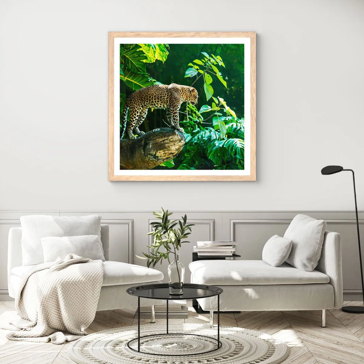 Poster in einem Rahmen aus heller Eiche - Auf die Jagd? - 50x50 cm