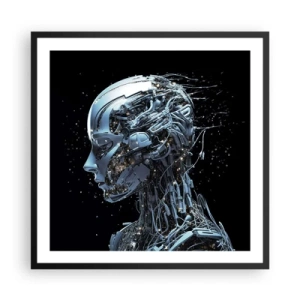 Poster in einem schwarzem Rahmen - Technologie ist eine Frau - 60x60 cm