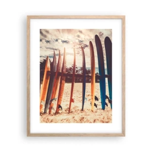 Poster in einem Rahmen aus heller Eiche - Gute Nacht bis morgen - 40x50 cm