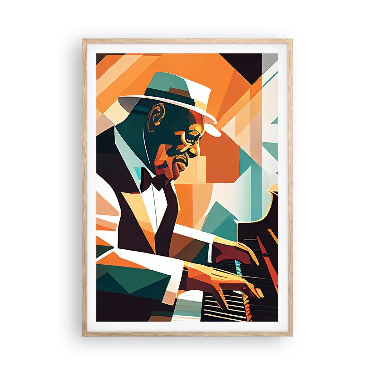Poster in einem Rahmen aus heller Eiche - Alles vom Jazz - 70x100 cm