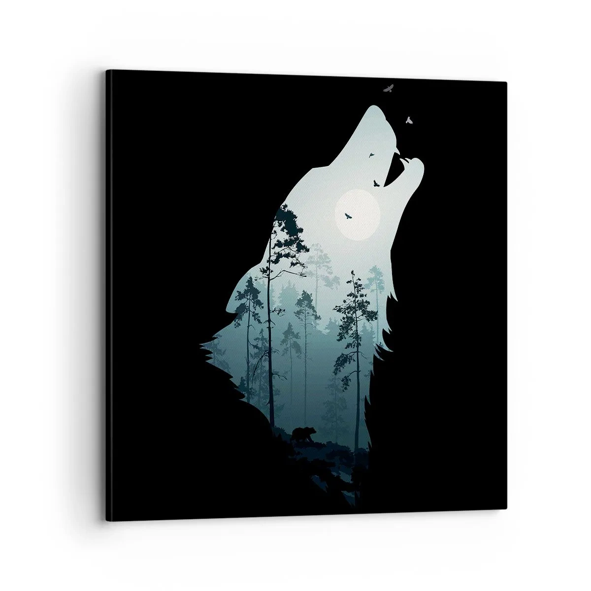 Bild auf Leinwand - Leinwandbild - Die Stimme der Waldnacht - 70x70 cm