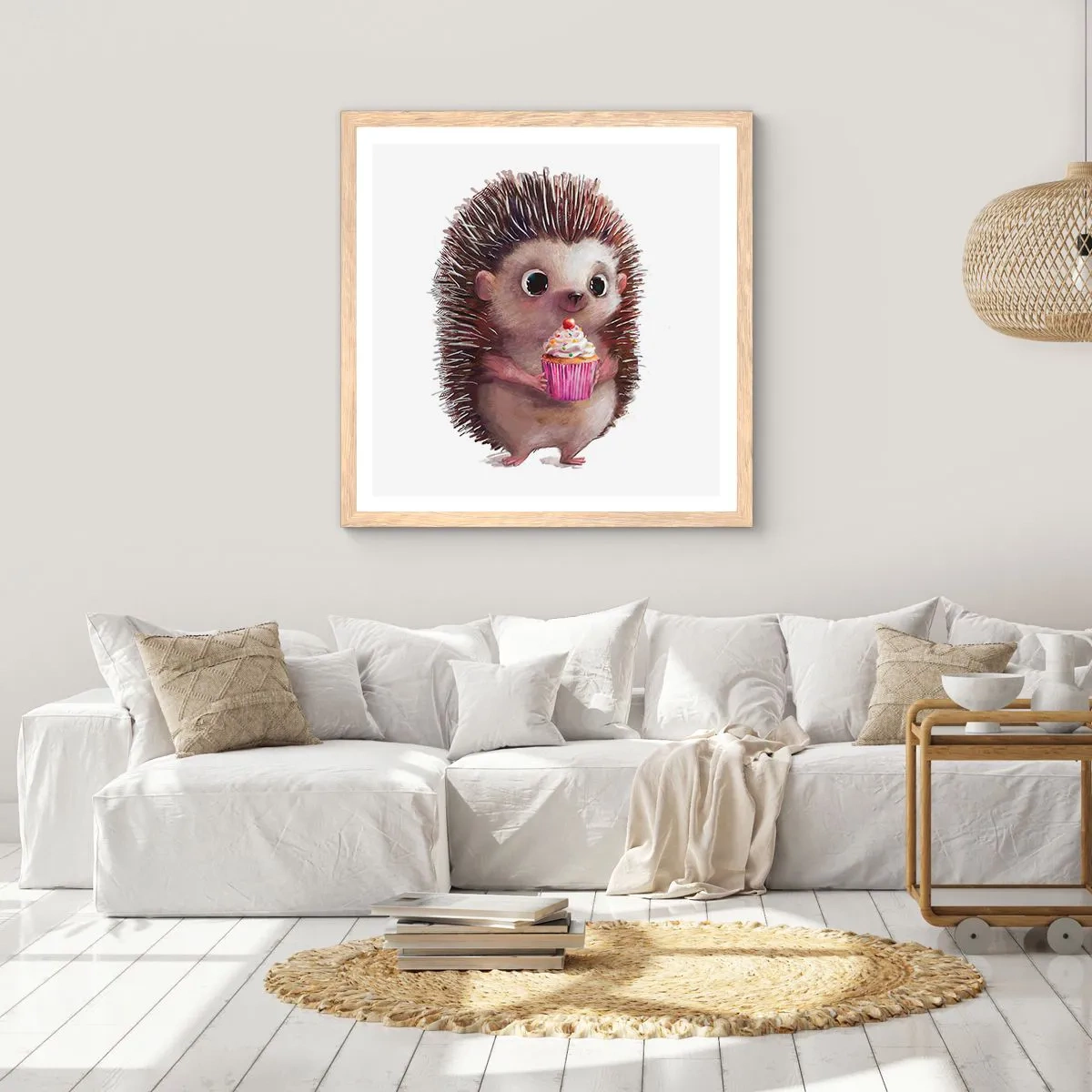 Poster in einem Rahmen aus heller Eiche - Der Feiertag ist jeden Tag - 30x30 cm