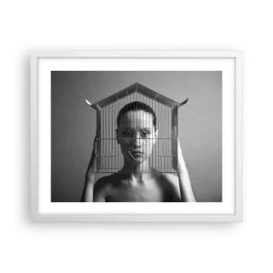 Poster in einem weißen Rahmen - Ein leicht surreales Portrait - 50x40 cm