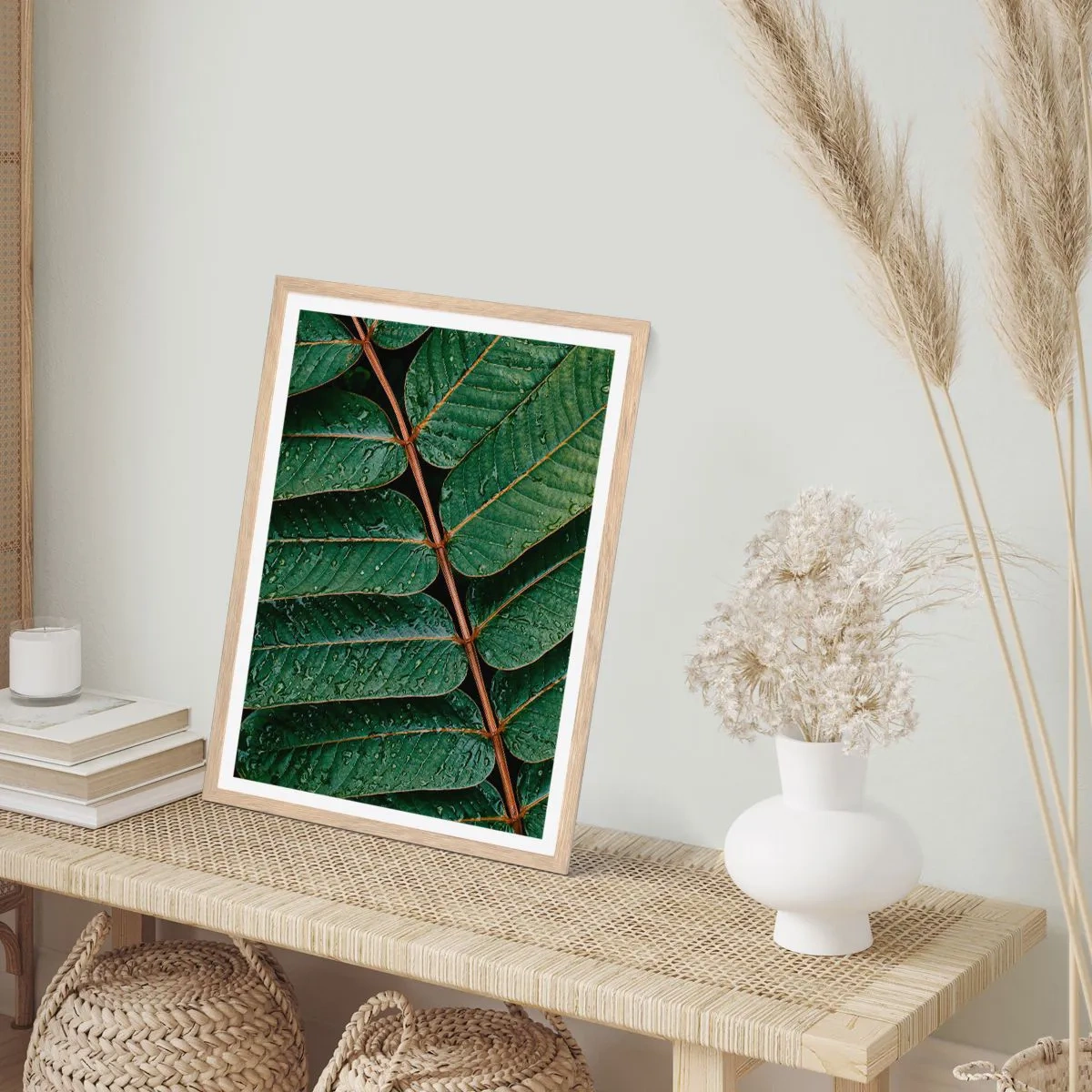 Poster in einem Rahmen aus heller Eiche - Im grünen Rhythmus - 61x91 cm