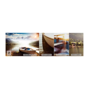 Fototapeten Muster Premium Canvas - Am tollen und klaren Wasser - Landschaft, See, Berge - 100x30 cm