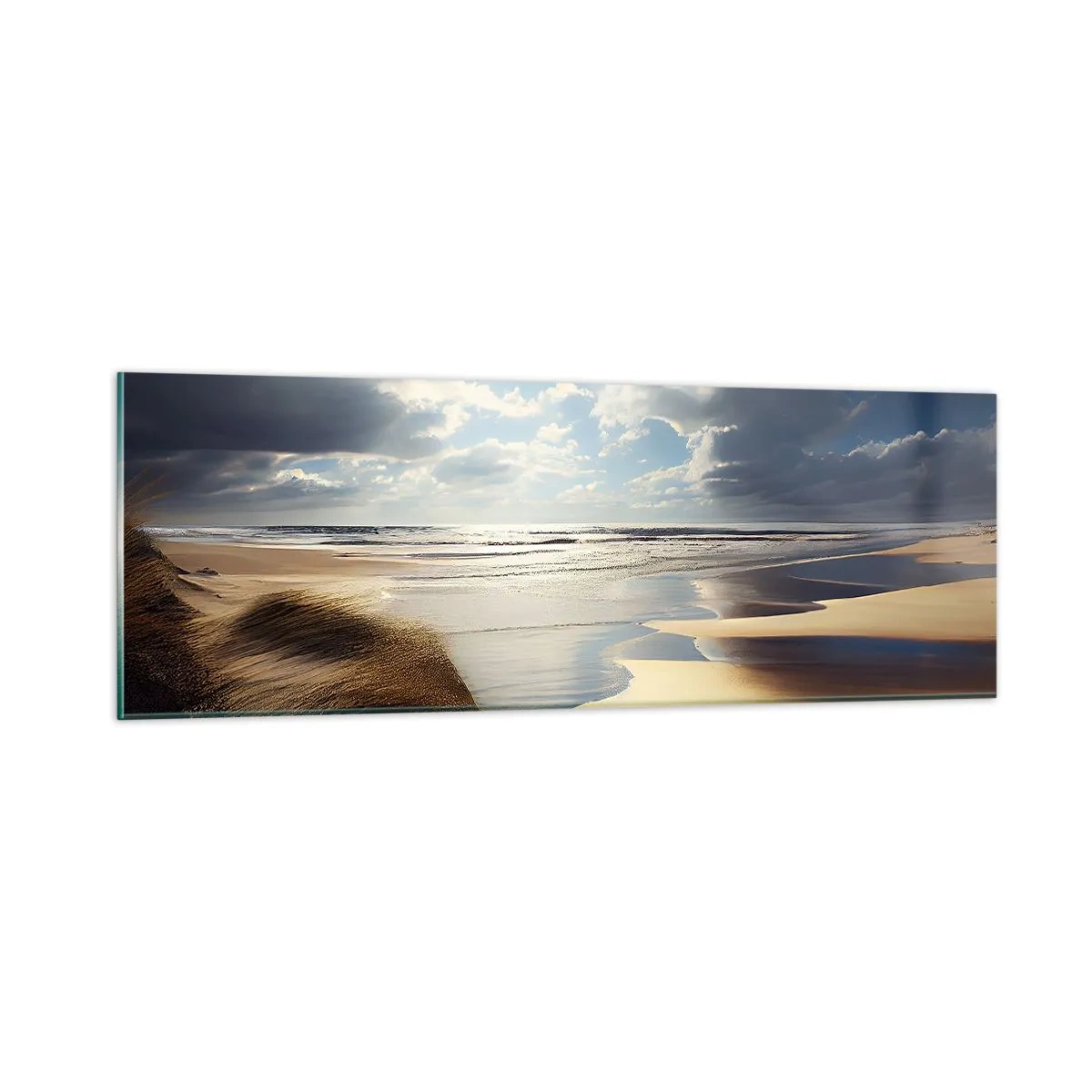 Glasbild - Bild auf glas - Strand, wilder Strand - 90x30 cm