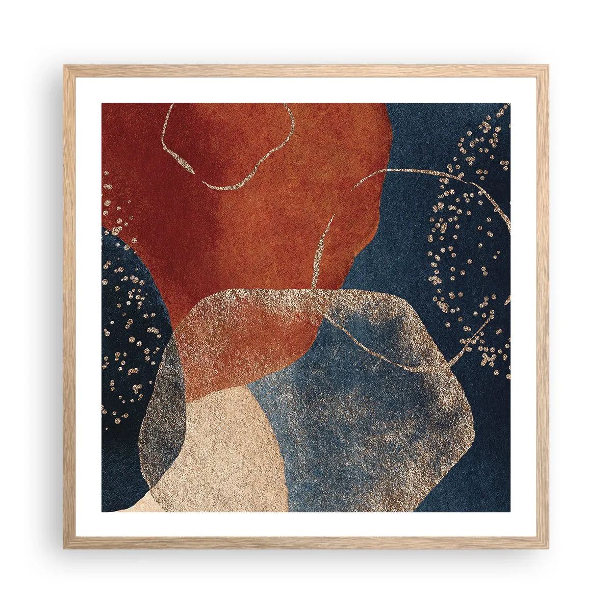 Poster in einem Rahmen aus heller Eiche - Die Leichtigkeit des Seins - 60x60 cm