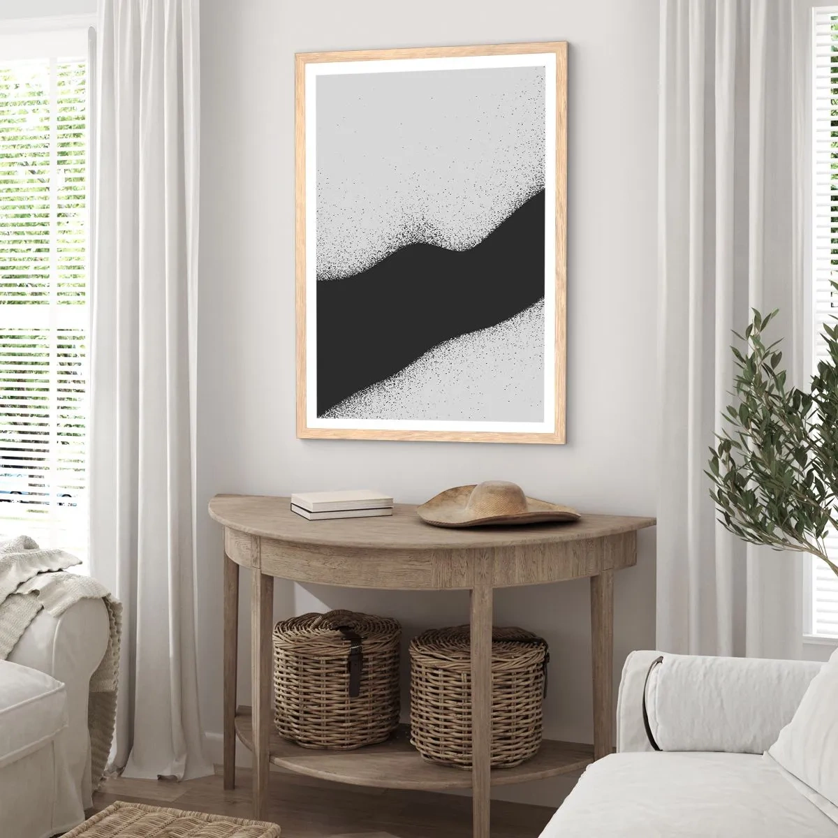 Poster in einem Rahmen aus heller Eiche - Flüssiges Gleichgewicht - 70x100 cm