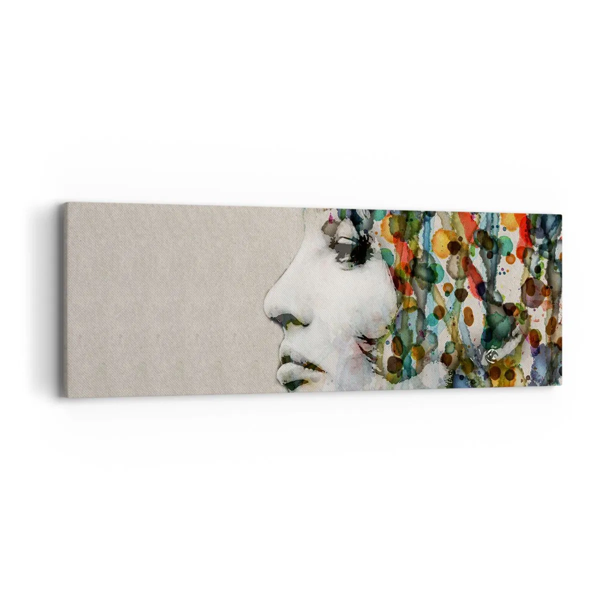 Bild auf Leinwand - Leinwandbild - Sie tauchte aus dem Grau auf - 90x30 cm