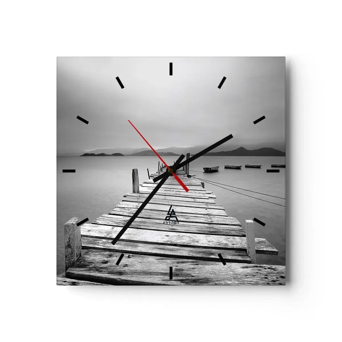 Wanduhr - Glasuhr - Hinter den Bergen, jenseits der Meere - 40x40 cm